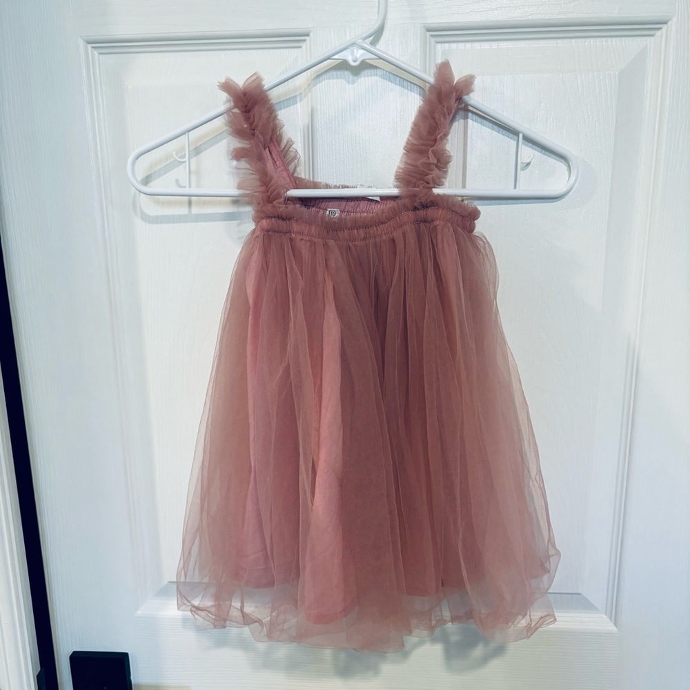 110 Dusty Rose Pink Baby Toddler Layered Tulle Party‎ Tutu Princess Dress